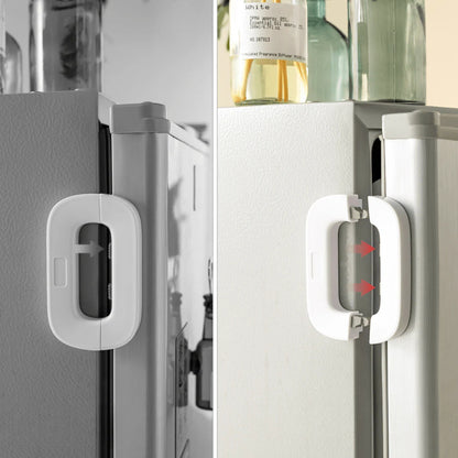 Child Safety Fridge Lock – Self Adhesive Baby Proof Lock for Refrigerator, Cabinets & Drawers | Strong, Easy Installation
