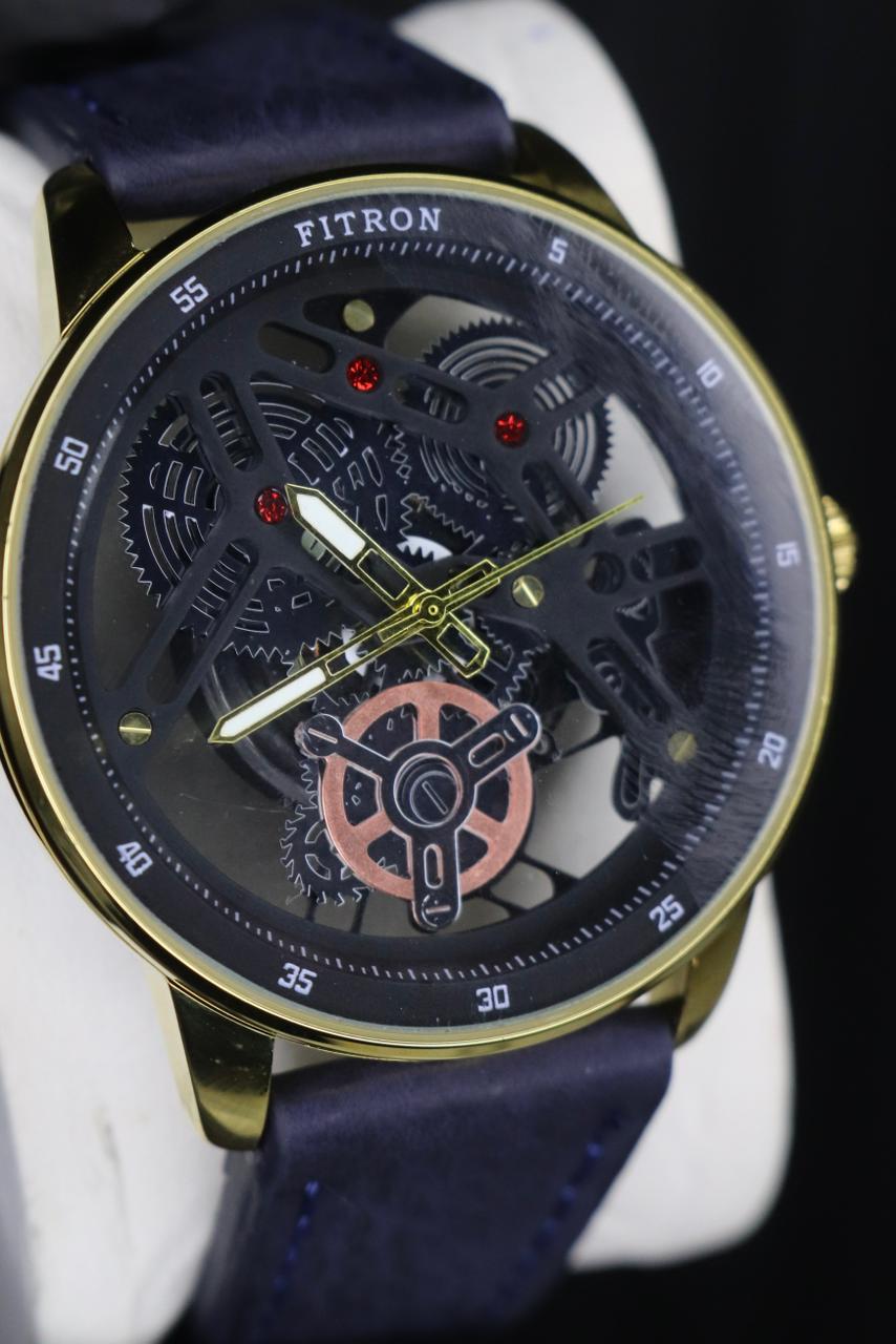 Fitron Classic Chrono: Sophisticated Minimalist Stainless Steel Watch ( WITHOUT BOX ) BLACK