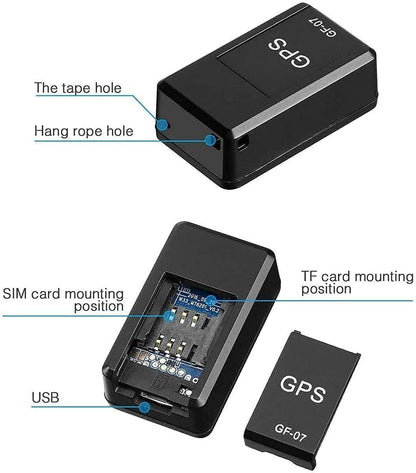 GF-07 Mini GPS Tracker – Rechargeable Real-Time Car & Bike Tracking Device with Voice Monitoring (With Box)