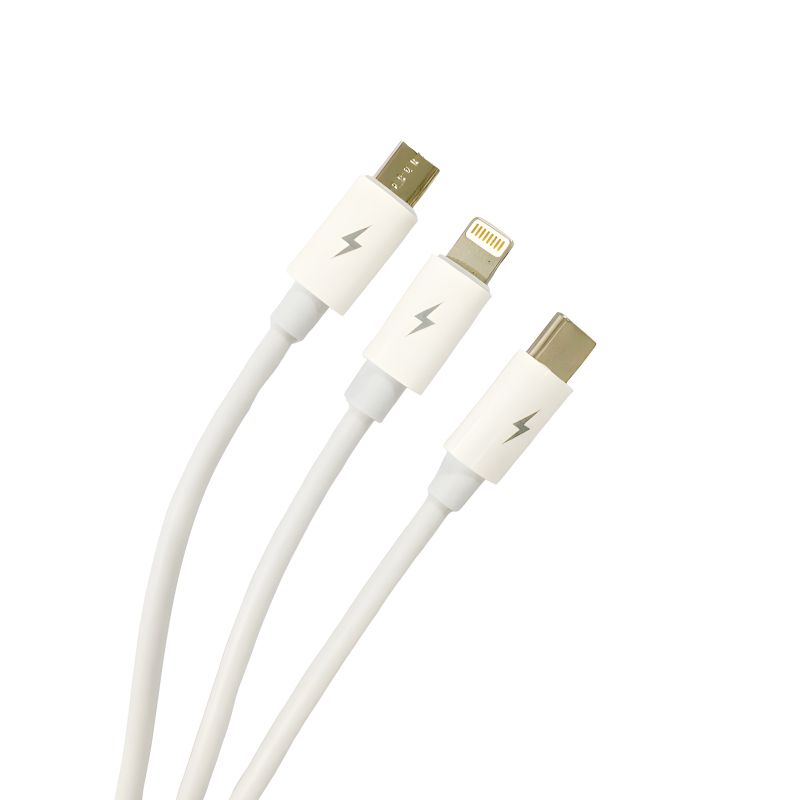 SOVO High Quality 3-in-1 Fast Charging Cable – Multi Charging Cable for Micro USB, Type-C & Lightning Devices