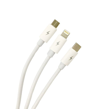 SOVO High Quality 3-in-1 Fast Charging Cable – Multi Charging Cable for Micro USB, Type-C & Lightning Devices