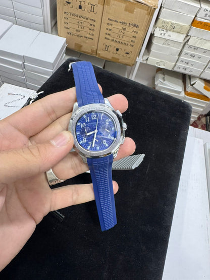 Chronograph Mens Watch With Rubber Strap Stylish Sports Design Non Waterproof Without Box