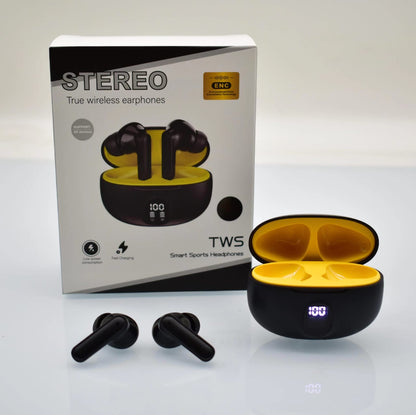 895B Wireless Bluetooth Earbuds with LED Display – Stereo Earbuds, Bluetooth 5.3, Type-C Fast Charging, Mic for Android & iPhone (Random Color)