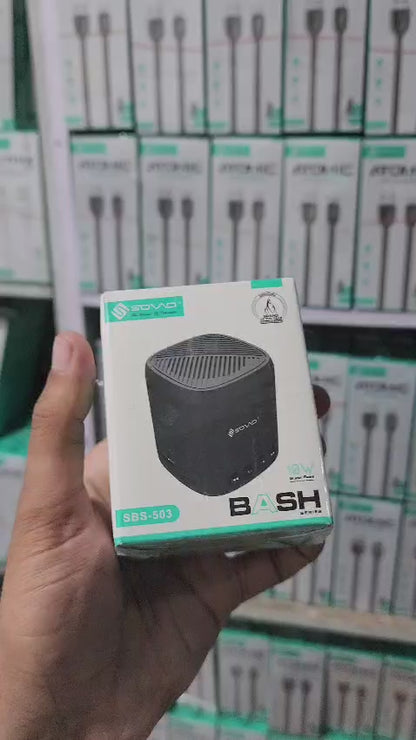 SOVO SBS-503 BASH Series 10W Bluetooth Speaker – Super Bass Portable Wireless Speaker with FM, USB, TF & AUX Support