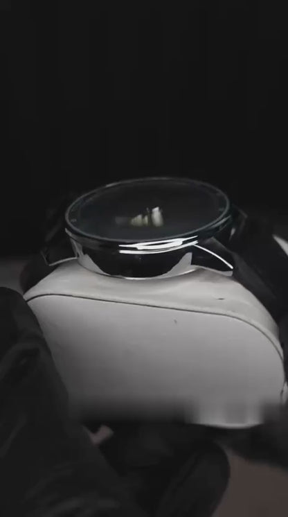 Fitron Classic Chrono: Sophisticated Minimalist Stainless Steel Watch ( WITHOUT BOX ) BLACK