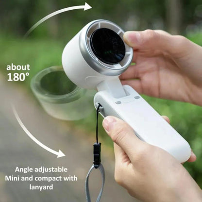 Handheld Folding Turbo Fan With 5 Speed Adjustment Portable Rechargeable Cooling Fan